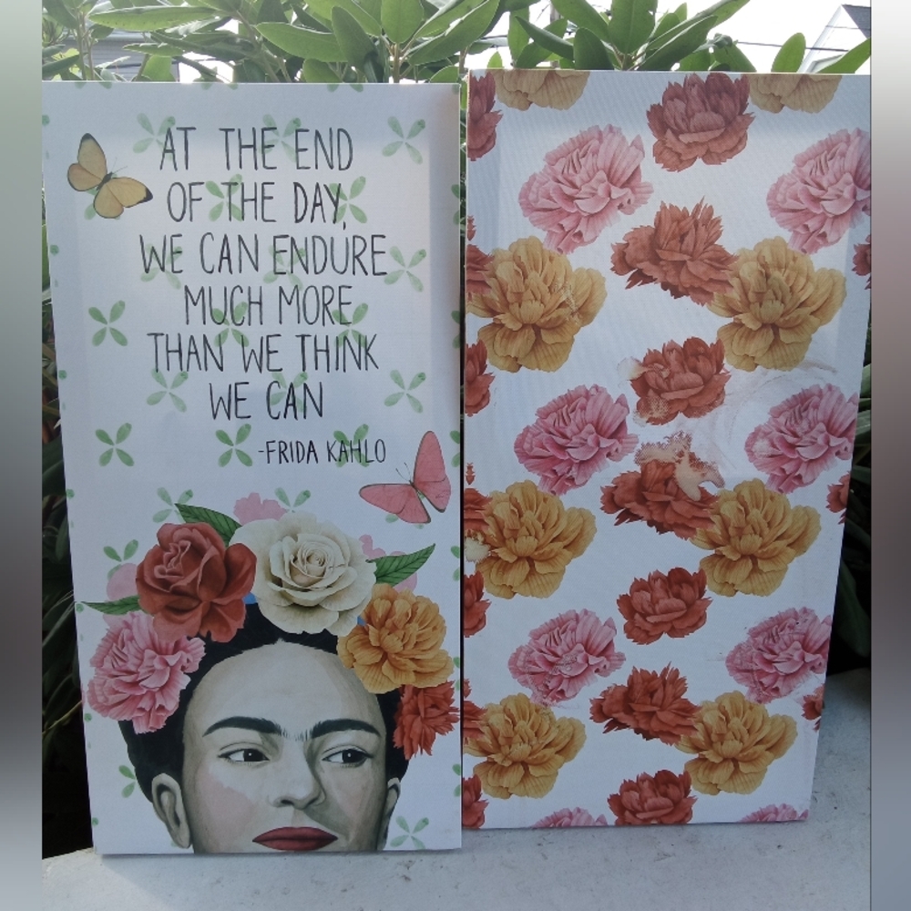 Floral Frida Kahlo Art Canvas